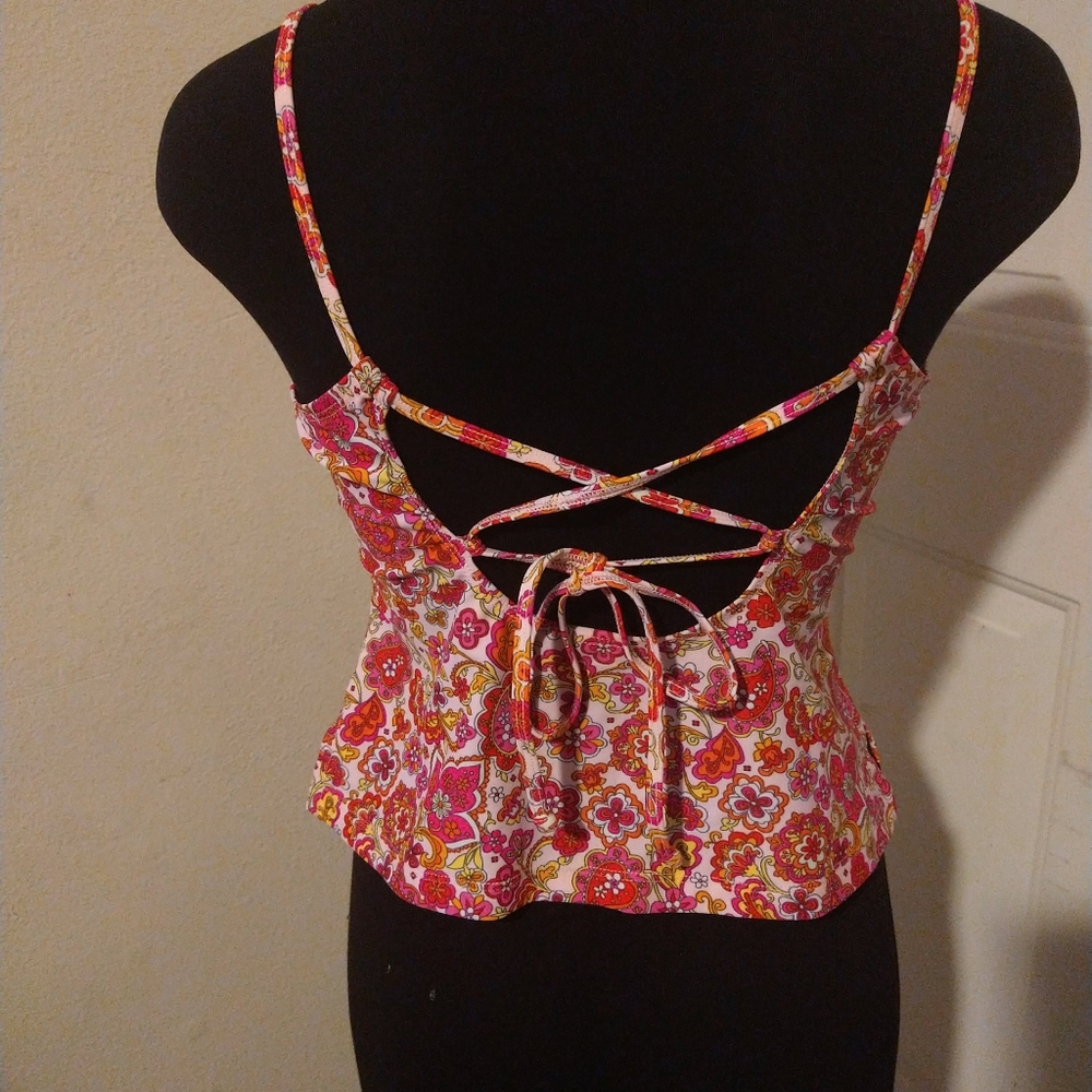 Vintage Swim Systems pink floral Tankini